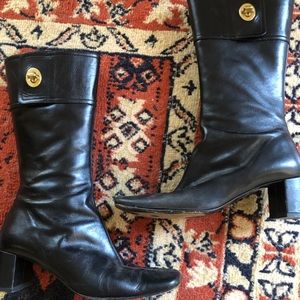 Authentic Coach vintage boots. Mid calf, black leather.